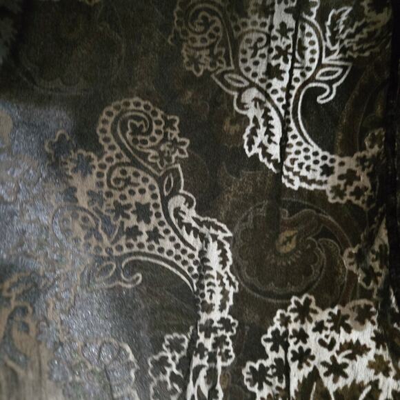 Carole Little Womens Vtg Y2K Whimsigoth Velvet Burnout Sheer Paisley Ruffle M - Picture 4 of 10